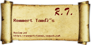 Remmert Tamás névjegykártya